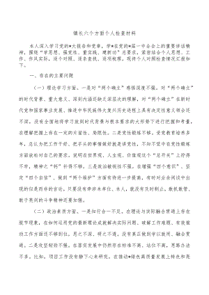 镇长六个方面个人检查材料.docx