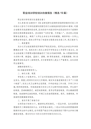 职业培训学校培训自查报告（精选19篇）.docx