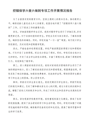 控辍保学六查六做到专项工作开展情况报告.docx