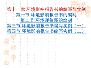 计算机软件及应用第十一章环境影响报告书的编写与实例.ppt