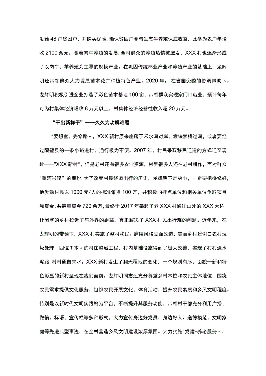 【典型事迹】乡村振兴领头雁 担当作为好支书.docx_第2页