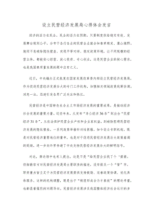 设立民营经济发展局心得体会发言.docx