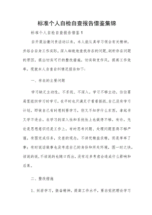 标准个人自检自查报告借鉴集锦.docx