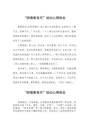 2023年师德教育月培训心得感悟三篇.docx