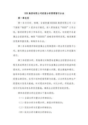 XXX集团有限公司经营分析管理暂行办法.docx