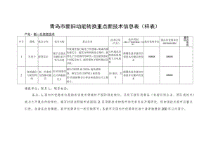 青岛市新旧动能转换重点新技术信息表样表.docx