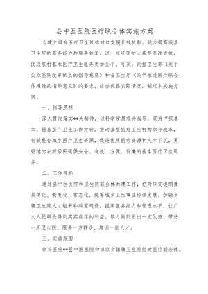 县中医医院医疗联合体实施方案.docx