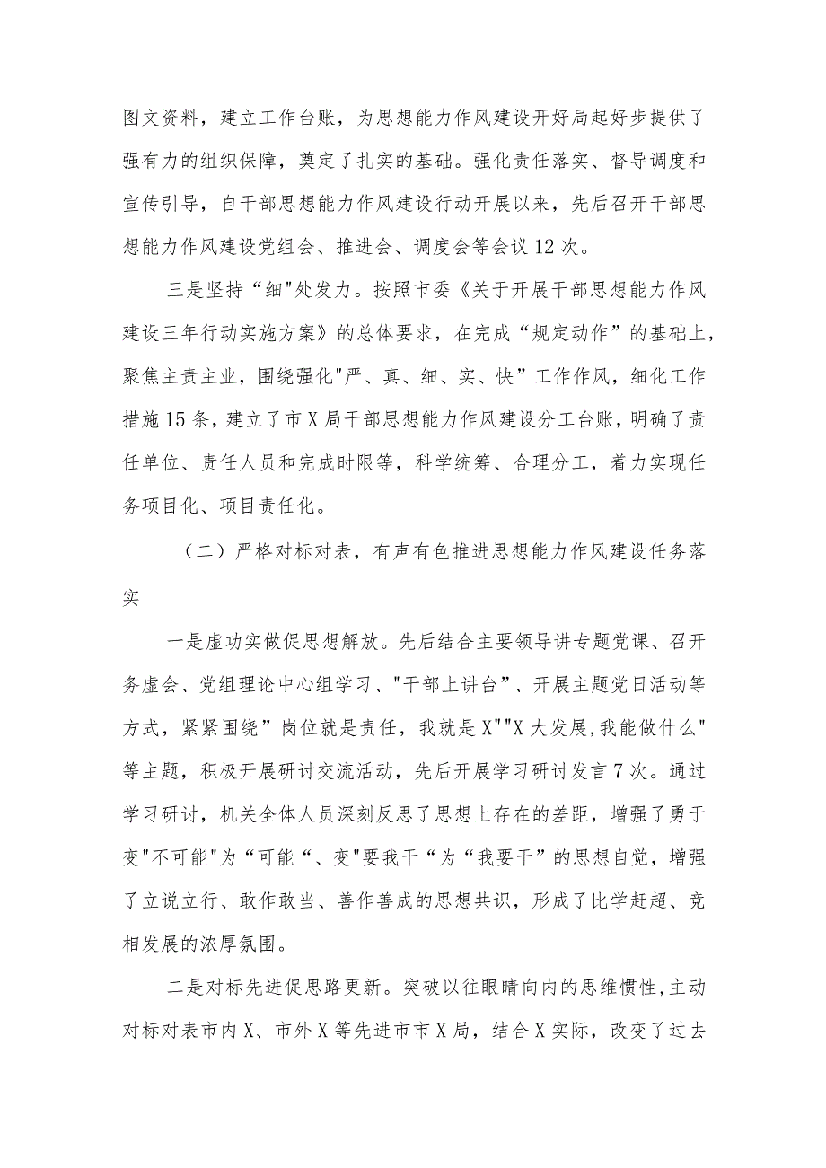 2023年某局关于干部思想能力作风建设工作开展情况的报告范文.docx_第2页