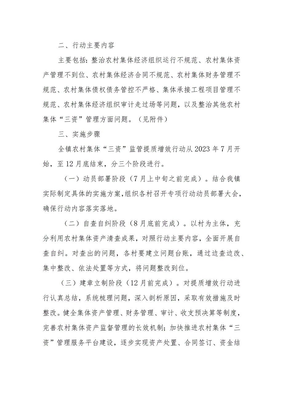 XX镇农村集体“三资”监管提质增效行动方案.docx_第2页