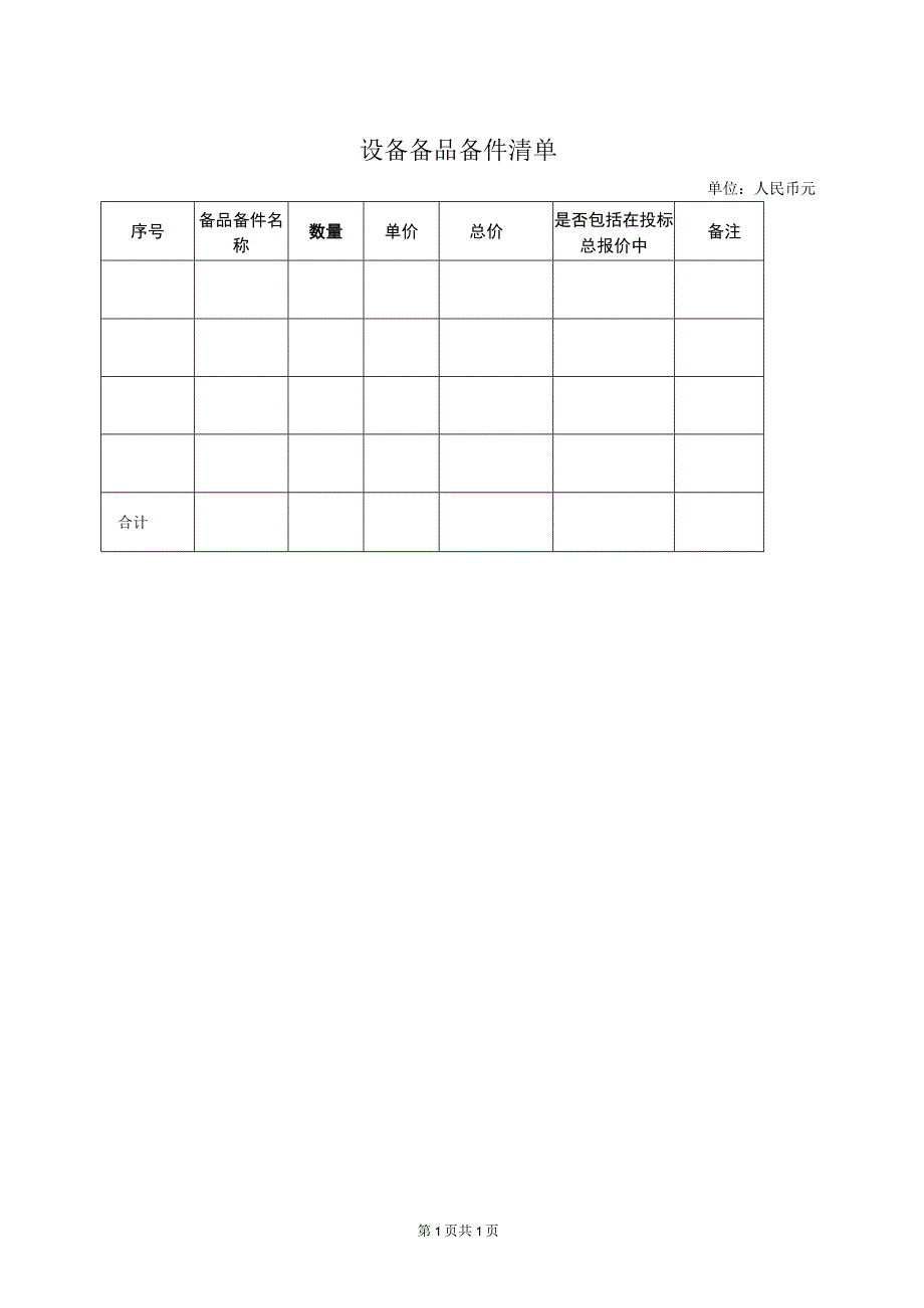 设备备品备件清单47（2023年）.docx_第1页