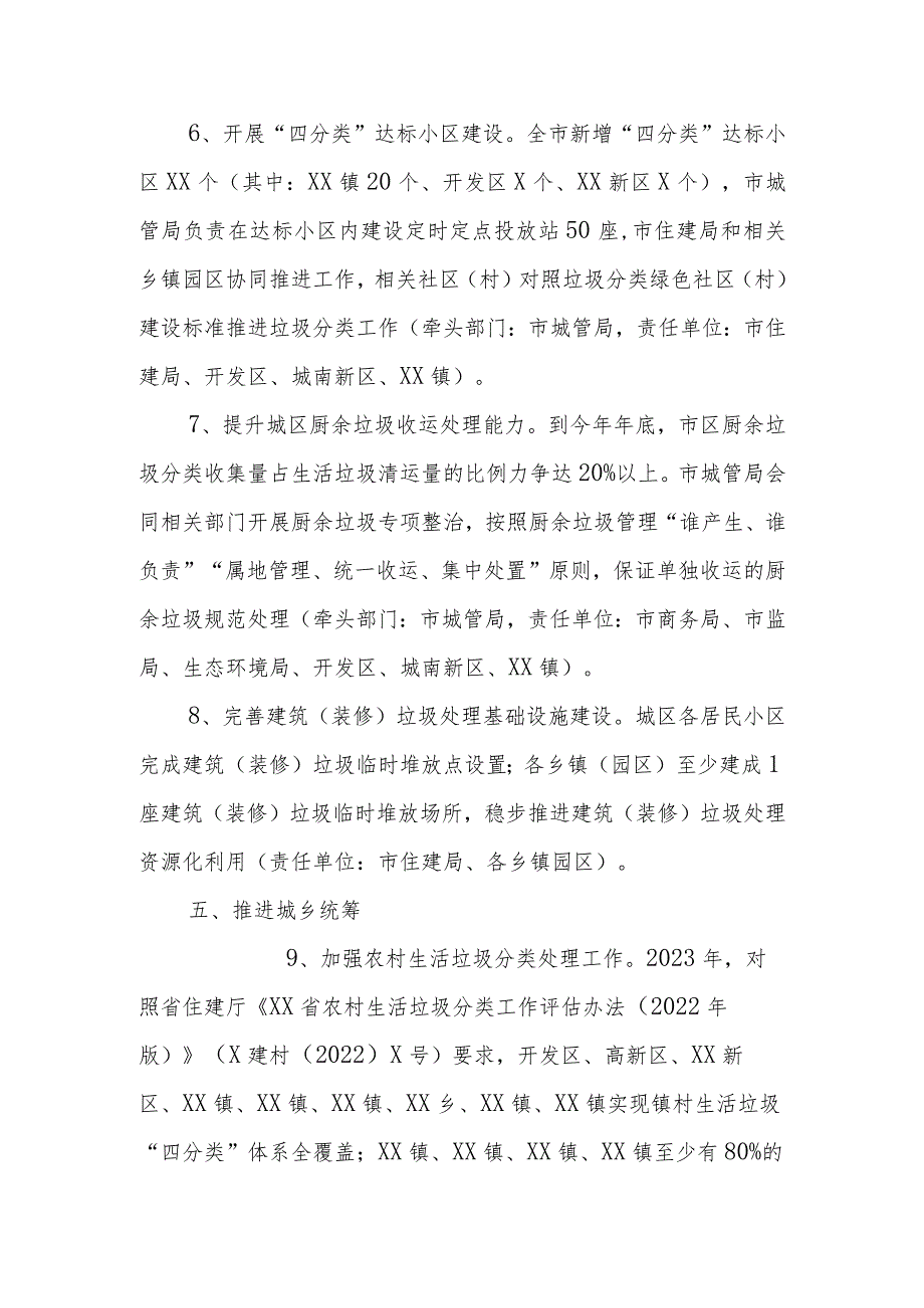 2023年XX市城乡生活垃圾分类和资源化利用工作要点.docx_第3页