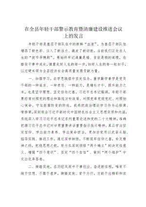 清廉建设推进会议上的发言（精选两篇合辑）.docx