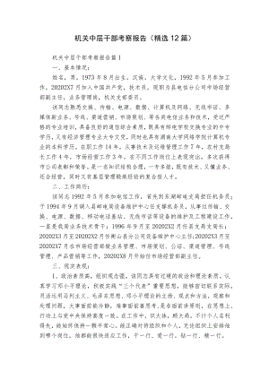 机关中层干部考察报告（精选12篇）.docx