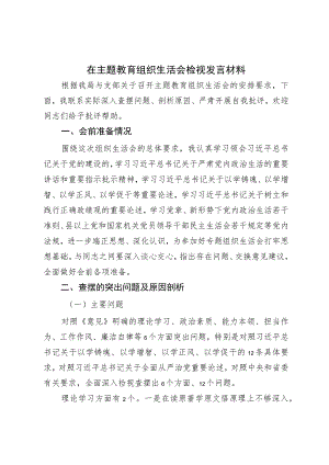 在主题教育组织生活会 检视发言材料.docx