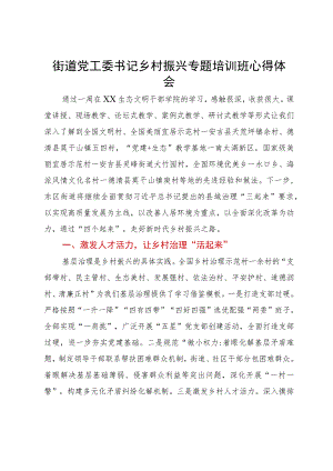 街道党工委书记乡村振兴专题培训班心得体会.docx