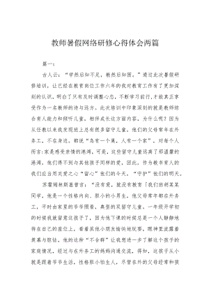 教师暑假网络研修心得体会两篇.docx