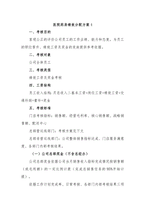 医院药房绩效分配方案 4.docx