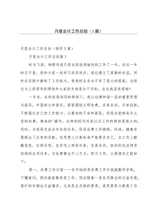 月度会计工作总结（3篇）.docx