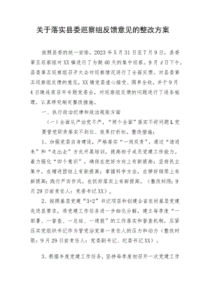 关于落实县委巡察组反馈意见的整改方案.docx