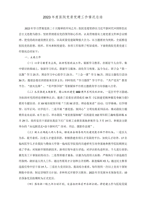 （2篇）2023年度医院党委党建工作情况总结+关于党建引领乡村振兴情况调研报告.docx