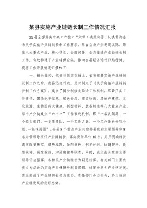 某县实施产业链链长制工作情况汇报.docx