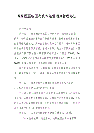 XX区区级国有资本经营预算管理办法.docx