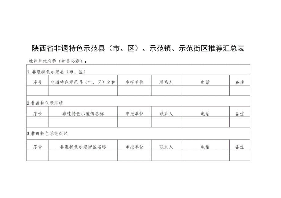 非遗特色示范县（市、区）申报表、示范镇申报表、示范街区申报表.docx_第1页