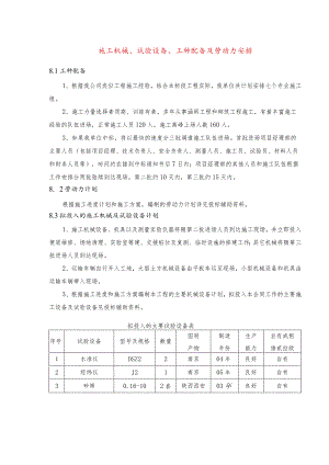 施工机械、试验设备、工种配备及劳动力安排-.docx