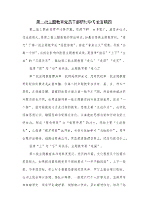 第二批主题教育党员干部研讨学习发言稿四.docx