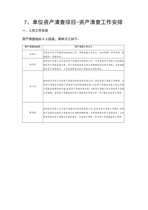 7、单位资产清查项目-资产清查工作安排.docx