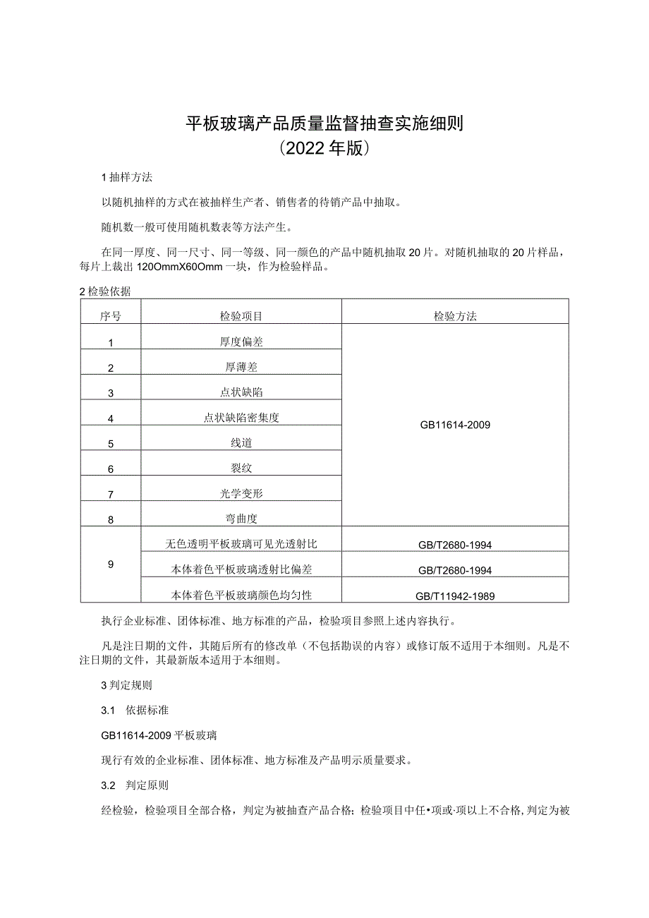 平板玻璃产品质量监督抽查实施细则（2022年版）.docx_第1页