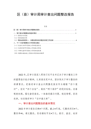 区（县）审计局审计查出问题整改报告.docx