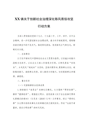 XX镇关于创新社会治理深化移风易俗攻坚行动方案.docx