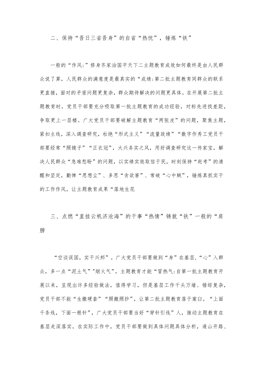 2023年第二批主题教育专题研讨发言材料1240字范文.docx_第2页