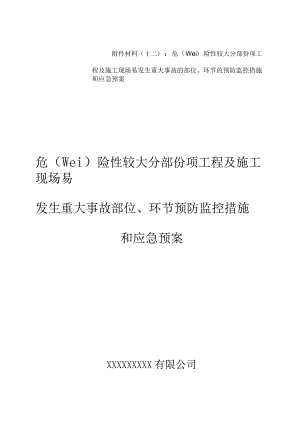 十三、(危险性较大工程预防监控措施及应急预案).docx