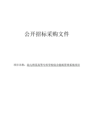 幼儿师范高等专科学校综合能耗管理系统项目招标文件.docx