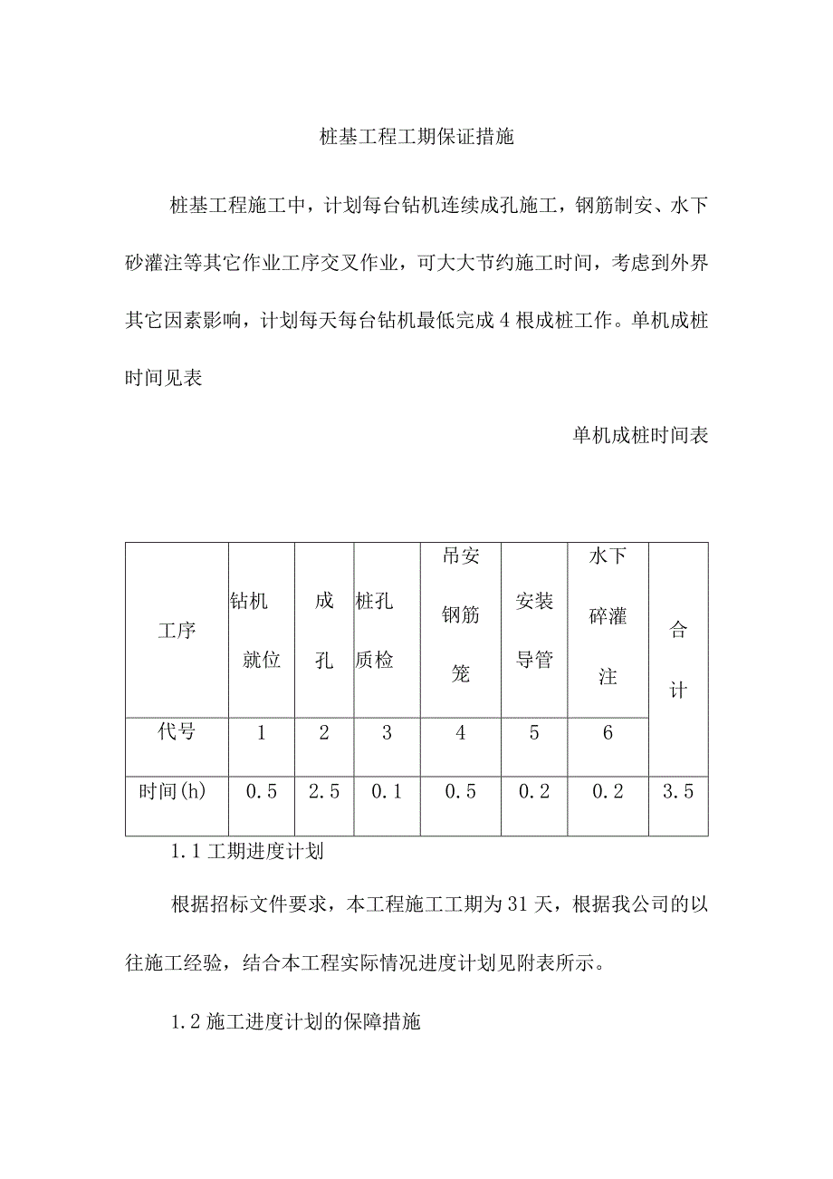 桩基工程工期保证措施.docx_第1页