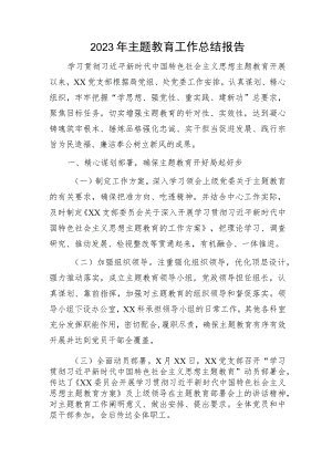 2023年党支部主题教育工作总结报告3200字.docx