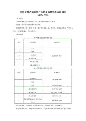 低密度聚乙烯管材产品质量监督抽查实施细则（2022年版）.docx