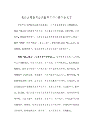 做好主题教育分类指导工作心得体会发言.docx