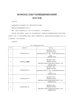 电热食品加工设备产品质量监督抽查实施细则（2022年版）.docx