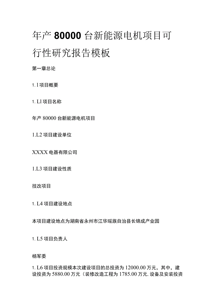 新能源电机项目可行性研究报告模板.docx_第1页