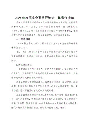 2021年度落实全面从严治党主体责任清单.docx