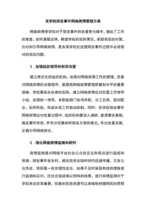 某学校突发事件网络舆情管理方案.docx