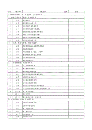 工程项目技术资料装订目录汇总表.docx