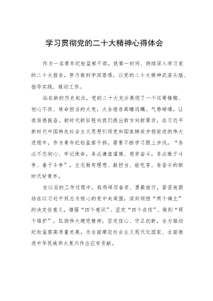 纪检干部关于学习贯彻党的二十大精神的心得体会十四篇.docx