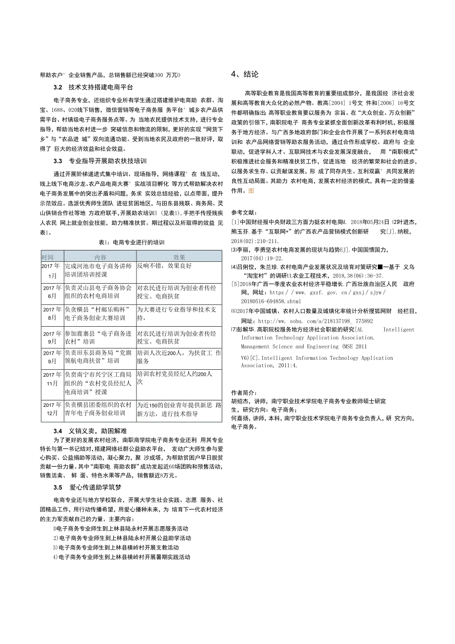 高职院校所设专业助力农村电商模式的探讨——以南宁职业技术学院商学院电子商务专业为例.docx_第2页