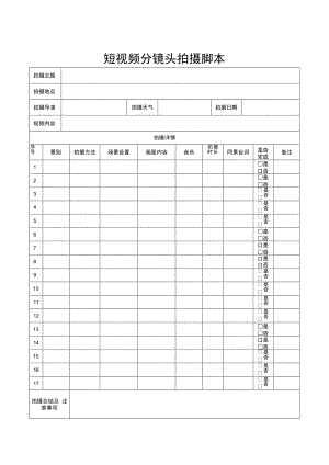 短视频分镜头拍摄脚本5篇.docx