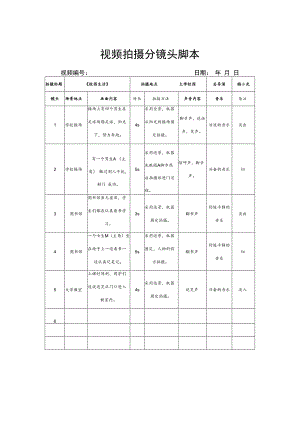 视频拍摄分镜头脚本精选5篇.docx