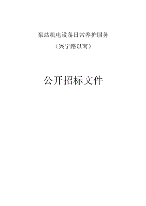 泵站机电设备日常养护服务（兴宁路以南）招标文件.docx